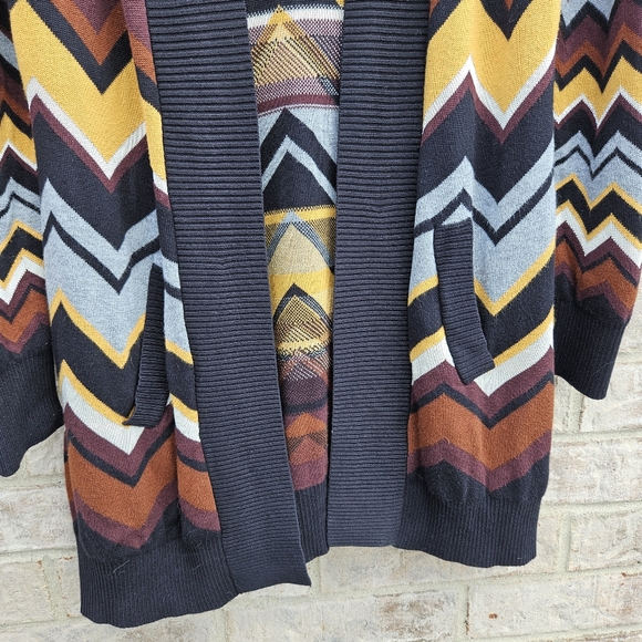 MISSONI for Target Multicolor Zigzag Knit Open Front Long Cardigan Sweater Mediu - Picture 9 of 10